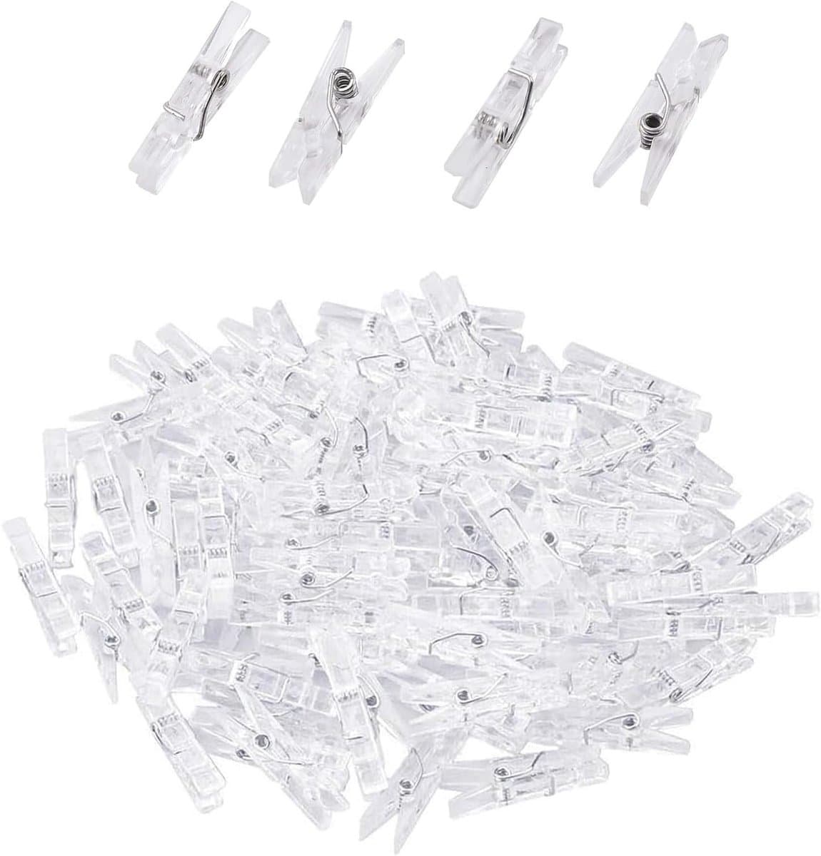 Transparante Plastic Kledingknijpers - 100 Stuks Mini Clips voor Creatieve Projecten, Foto's en Scrapbooking — afbeelding 1