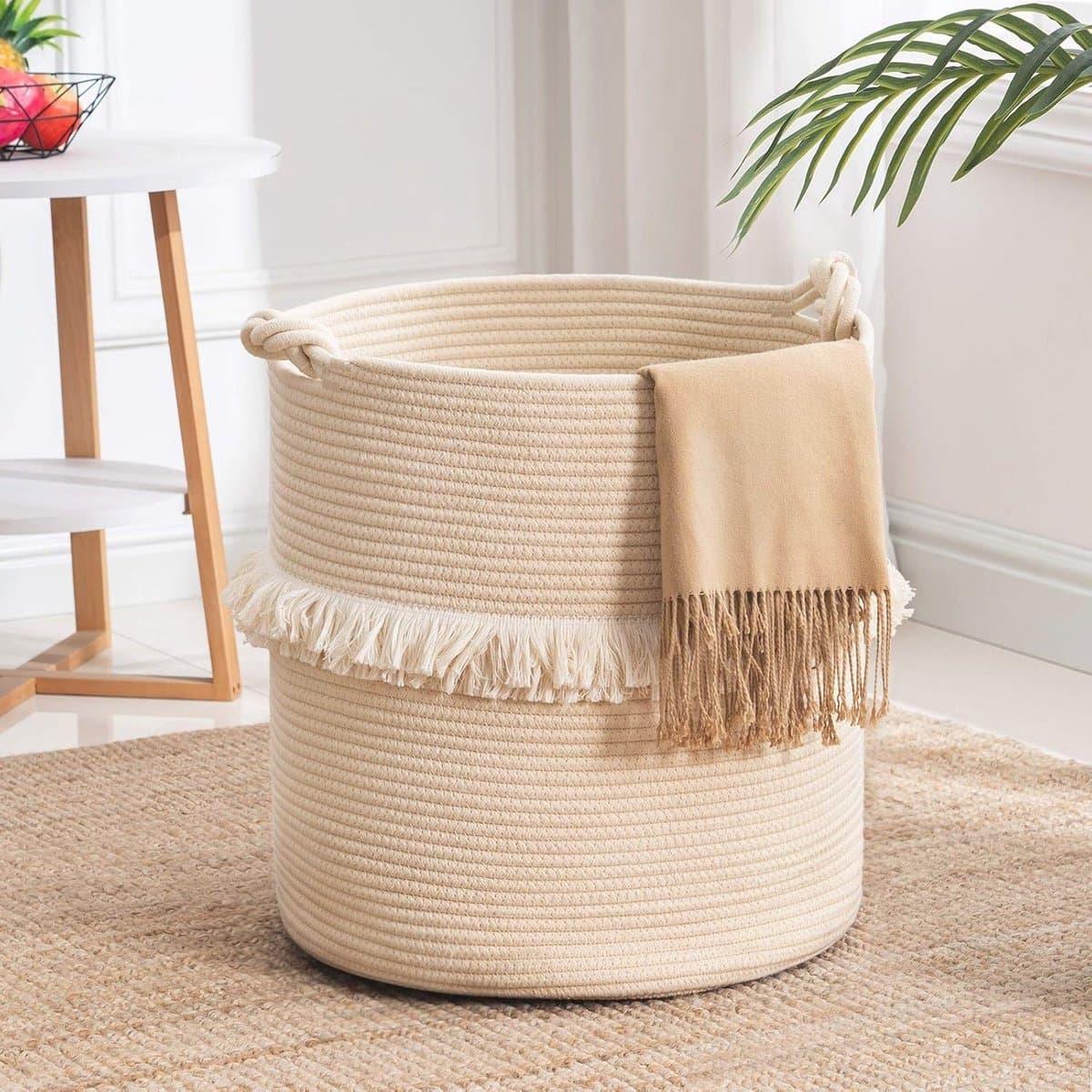 Opbergmand voor speelgoed en kleding - Grote geweven touwwasmand voor babykamer en woonkamer, 39,9 x 42,9 cm — afbeelding 1