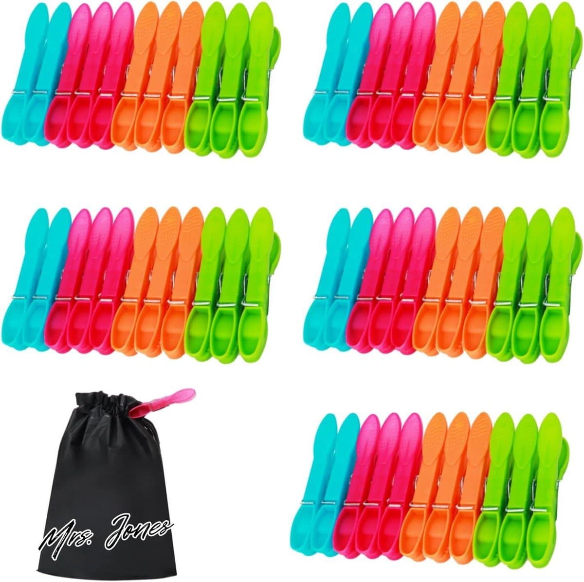 Mrs. Jones Wasknijpers 60 stuks zonder print - stabiele buitenringveer - extra sterk antislip - wasknijpers voor waslijn of wasrek. . — afbeelding 1
