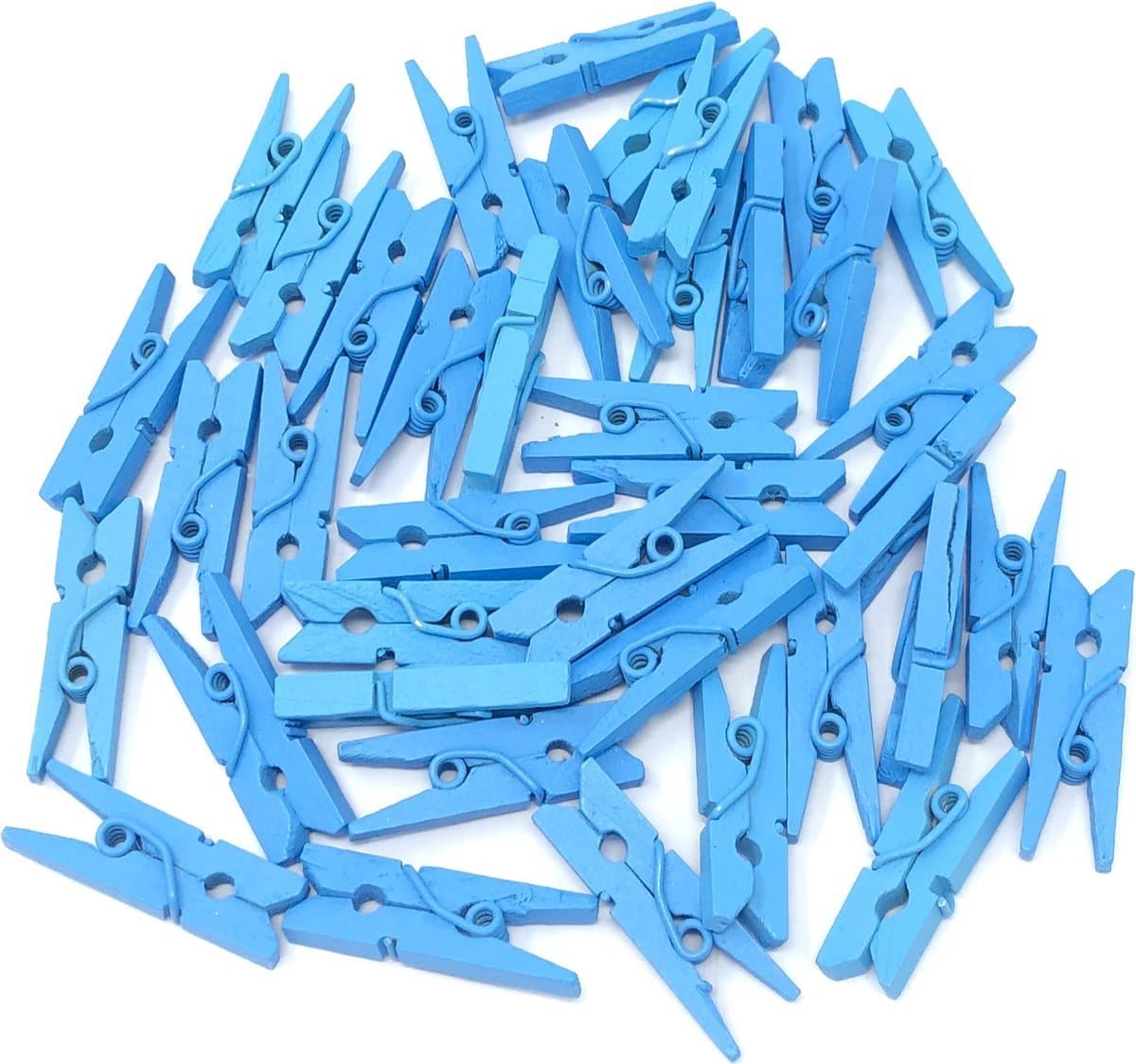 Jumada's - Premium - Blauwe Kleine houten mini knijpers - 20 STUKS - Blauw - Knijpertjes - Fotoknijpers — afbeelding 1