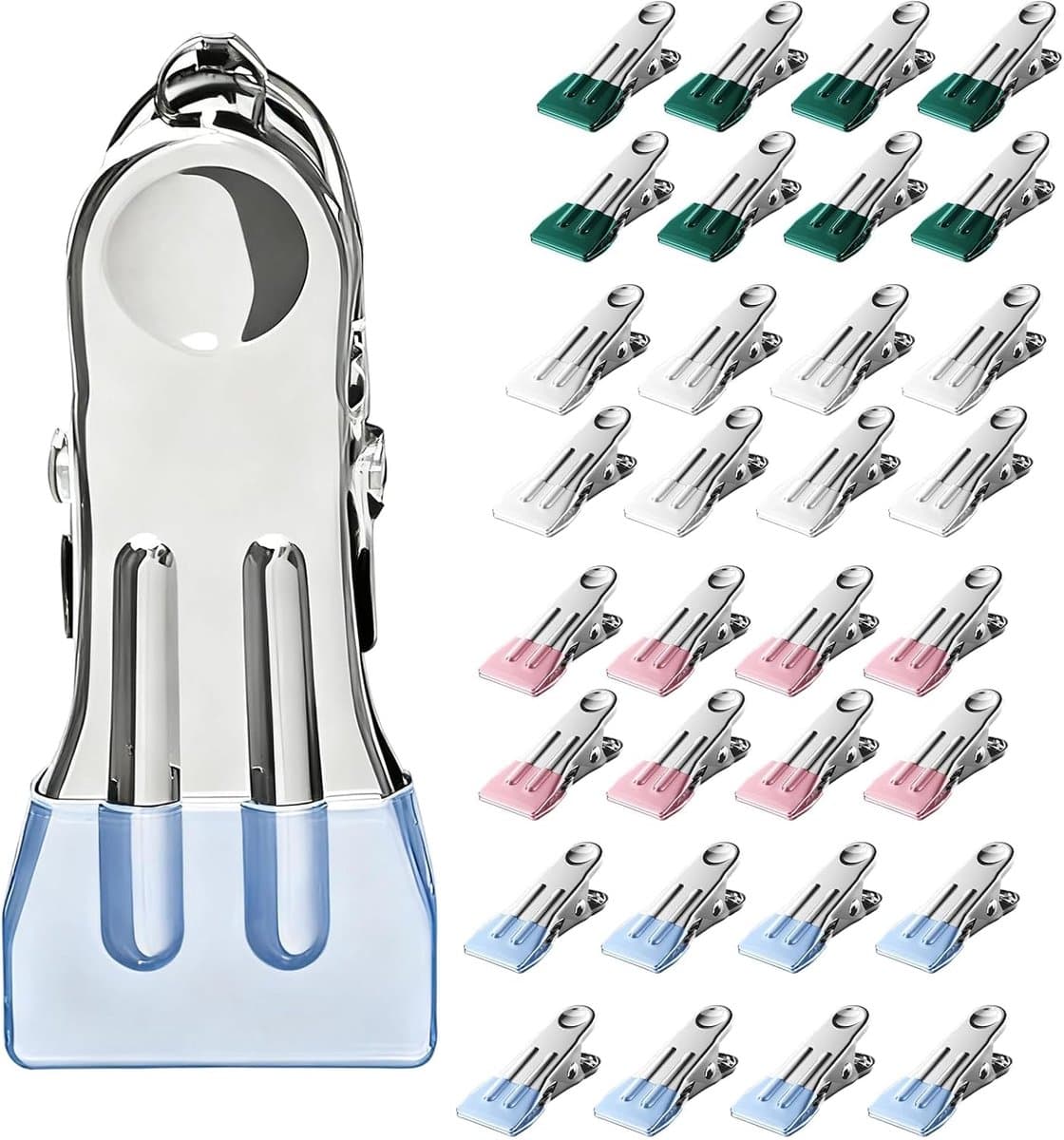 Wasknijpers Set - Kledinghaken Klemmen - Kleding Ophangen - Roestvrij Staal PVC - 32 Stuks - Multicolor — afbeelding 1
