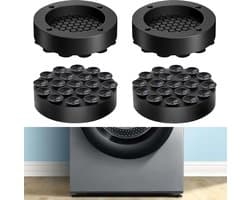 Trillingsdempers Wasmachine - Anti-vibratie Mat - Apparaten Dempen - Zelfnivellerend Zuignapontwerp - 4 stuks - Zwart