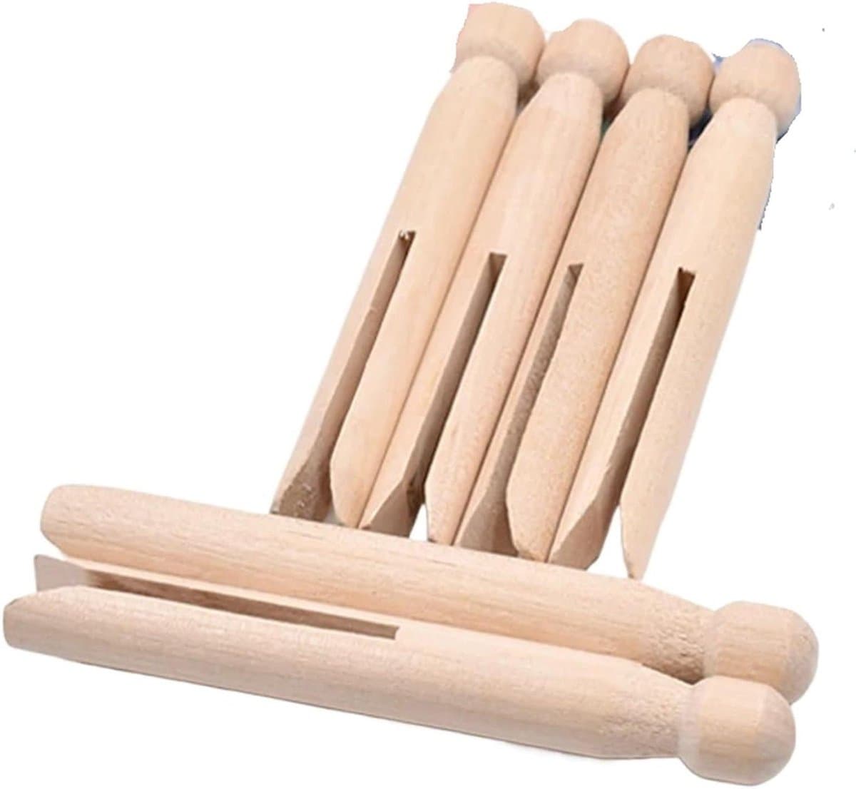 Houten Wasknijpers - Kleine Klemmen - Was Ophangen - Sterke Grip - 200 Stuks - Houtkleur — afbeelding 1