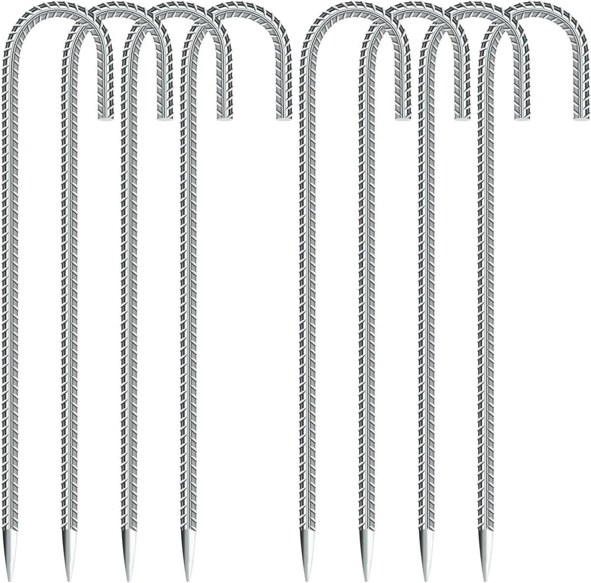 8 Stuks Grondankers 30 cm Lang met J-Haak voor Tent, Tuin, Trampoline en Campinggebruik — afbeelding 1