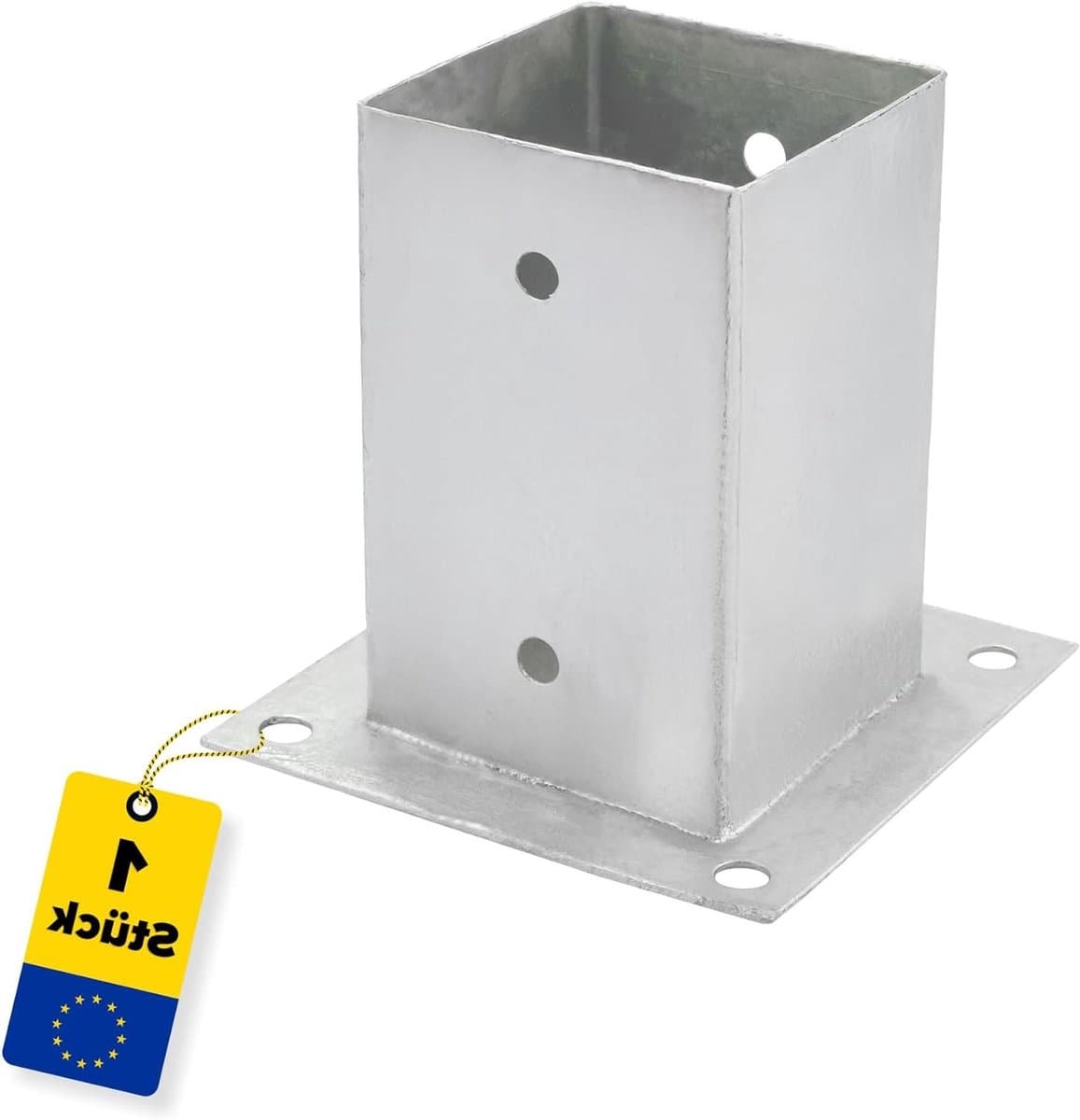 Paaldrager Bodemhuls - Opschroefhuls Betonanker - Hout Verbinding - Gegalvaniseerd Zilver - 91x150x2mm — afbeelding 1