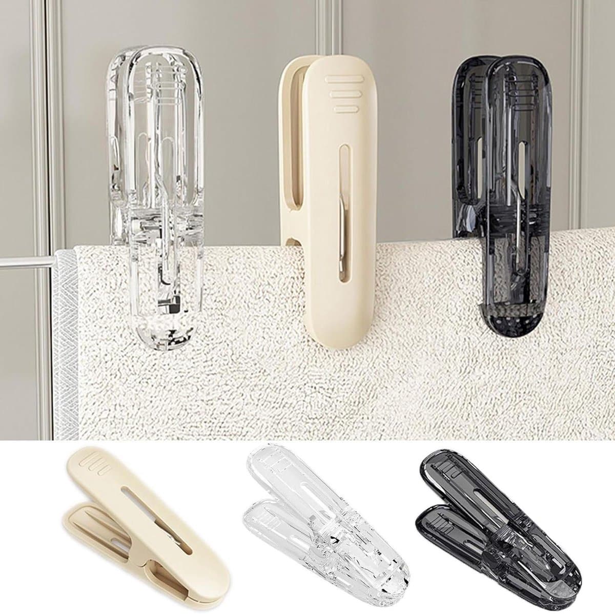 Wasknijpers - Kleerklemmen - Kleding Drogen - Winddicht Ontwerp - 10 Stuks - Transparant Grijs — afbeelding 1