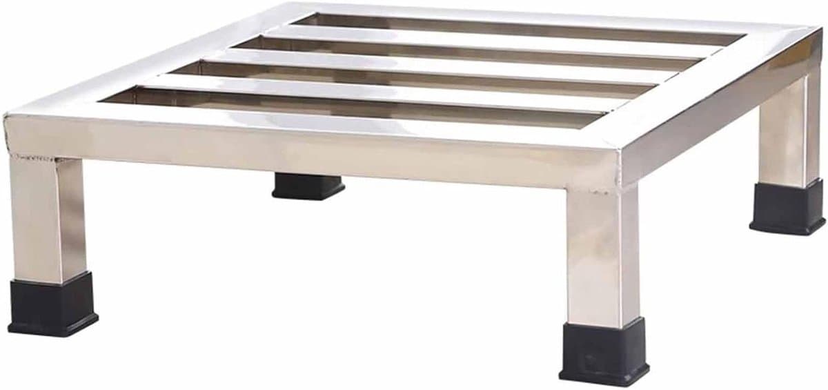 Apparaat Riser - Verhoger Koelkast Wasmachine - Apparaten Verplaatsen - Roestvrij Staal Constructie - 30x30x10 cm - Zilver — afbeelding 1