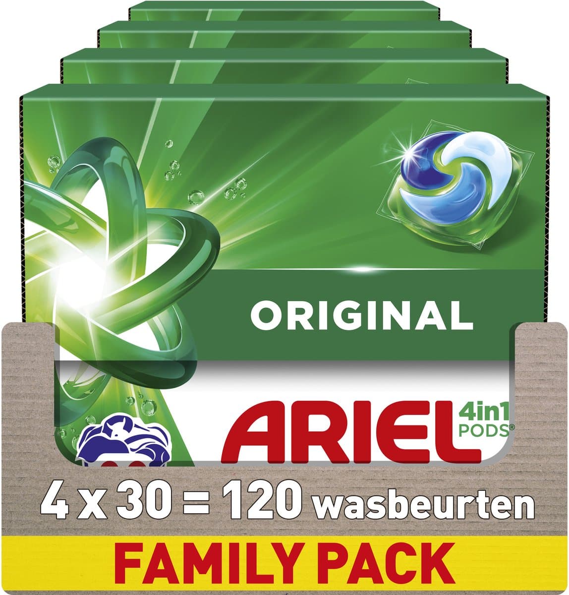 Ariel 4in1 Wasmiddel Pods Original - 4 x 30 Wasbeurten — afbeelding 1