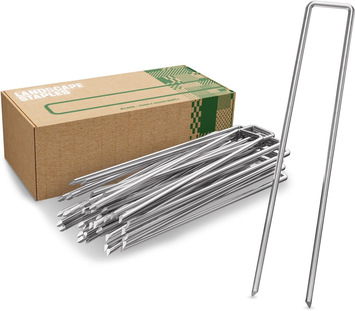 GardenGloss Grondankers - Harde Grond - Anti-Roest - 50 Stuks - Aardnagels - 200x25 mm (Ø 3,8 mm) — afbeelding 1