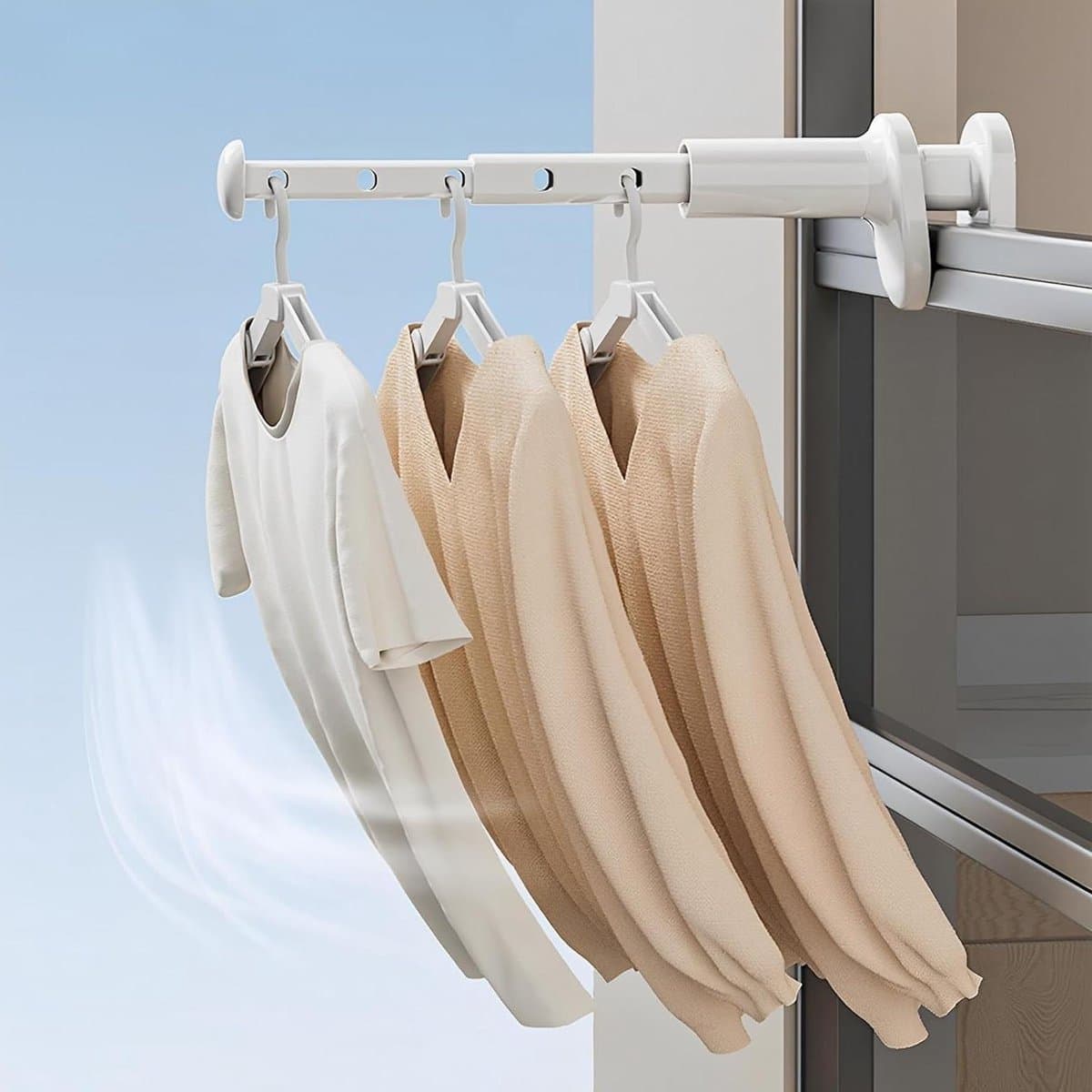 Allecto plus - Intrekbaar droogrek voor binnen en buiten - Draagbaar - 30cm - 5 gaten - Ideaal voor wasrek - Reizen - Camping - Thuis — afbeelding 1