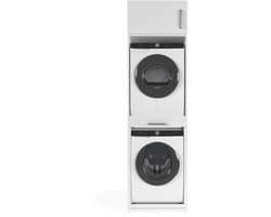 Wasophoogte® Wasmachine Kast Sydney - Wasmachine verhoger - Wasmachine ombouw - 700(D)*665(B)*2350(H) mm - Wit