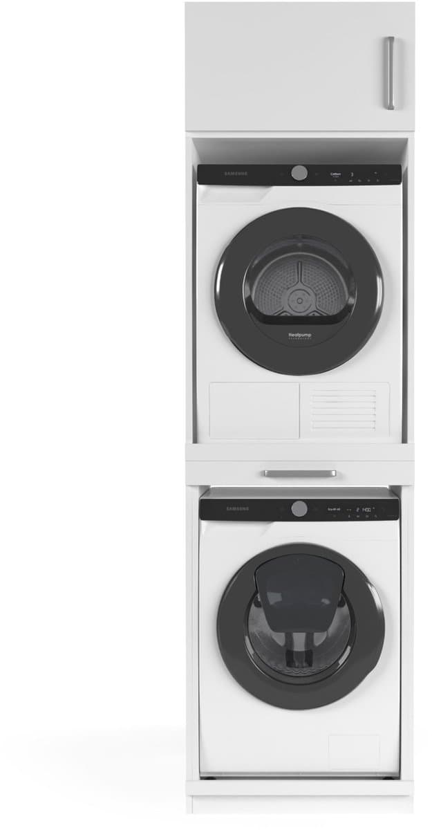 Wasophoogte® Wasmachine Kast Sydney - Wasmachine verhoger - Wasmachine ombouw - 700(D)*665(B)*2350(H) mm - Wit — afbeelding 1