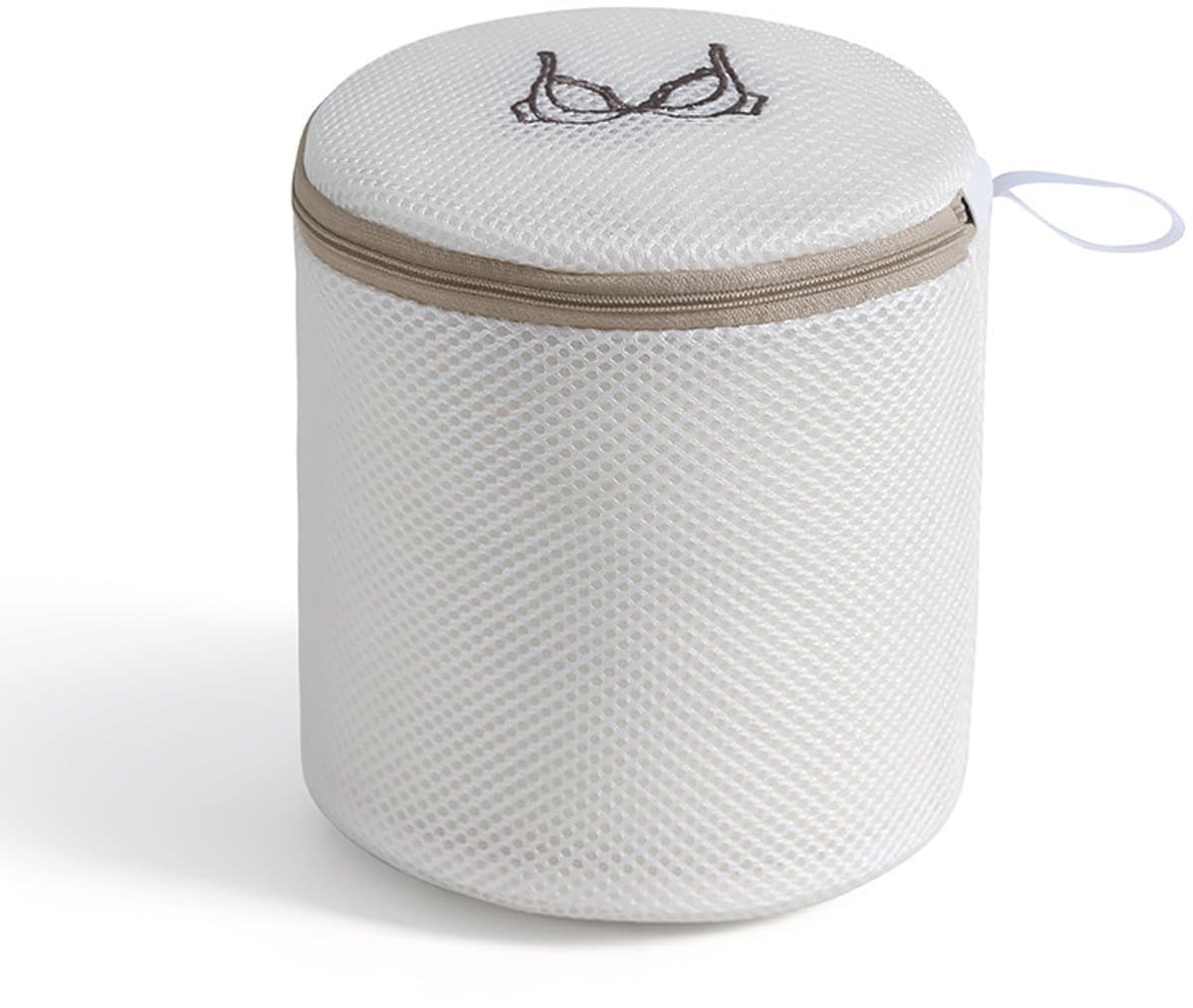 Bh‑waszakken, set van 2 stuks ronde vormvaste wasnetjes, voorzien van auto‑lock rits met beschermflap, ter bescherming van bh‑beugels en cups; geschikt voor beha’s en delicate lingerie — afbeelding 1