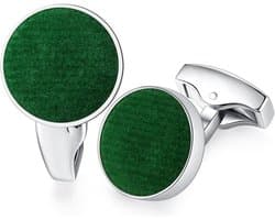 Cufflinks voor mannen - ronde vorm - katoen en staal - perfect voor bruiloften - ShopVlot