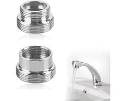 2-pack kraanadapters 16 mm naar 22 mm en 22 mm naar 16 mm | wastafel en keukenkraan adapter | luchtreiniger slang adapter - set van 2