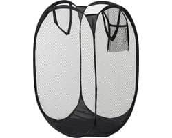 Without Lemon - Opvouwbare wasmand - Mesh - Opbergmand - Vuile Was - Wasgoed - Ruimtebesparend - 30x50cm - Zwart — afbeelding 1