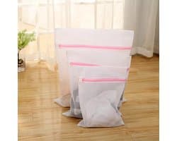 Waszakje/wasnetset, Geschikt voor delicate kledingstukken zoals overhemden, kousen, bh's, ondergoed en sokken (fijn en grofmazig), Geschikt voor ritssluiting.