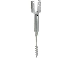 TRUTZHOLM Grondbus 10x10 cm om te Schroeven - U-Profiel Grondanker 86.5cm - Thermisch Verzinkt Vierkanthout 100mm Paalhouder
