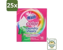 25 x At Home - Wash - Wasdoekjes - Gekleurde Was - Tegen Verkleuring - 12 Doekjes - Grootverpakking - Wasdoekjes - Kleurverschil - Was - Kleurstof - Wasmachine