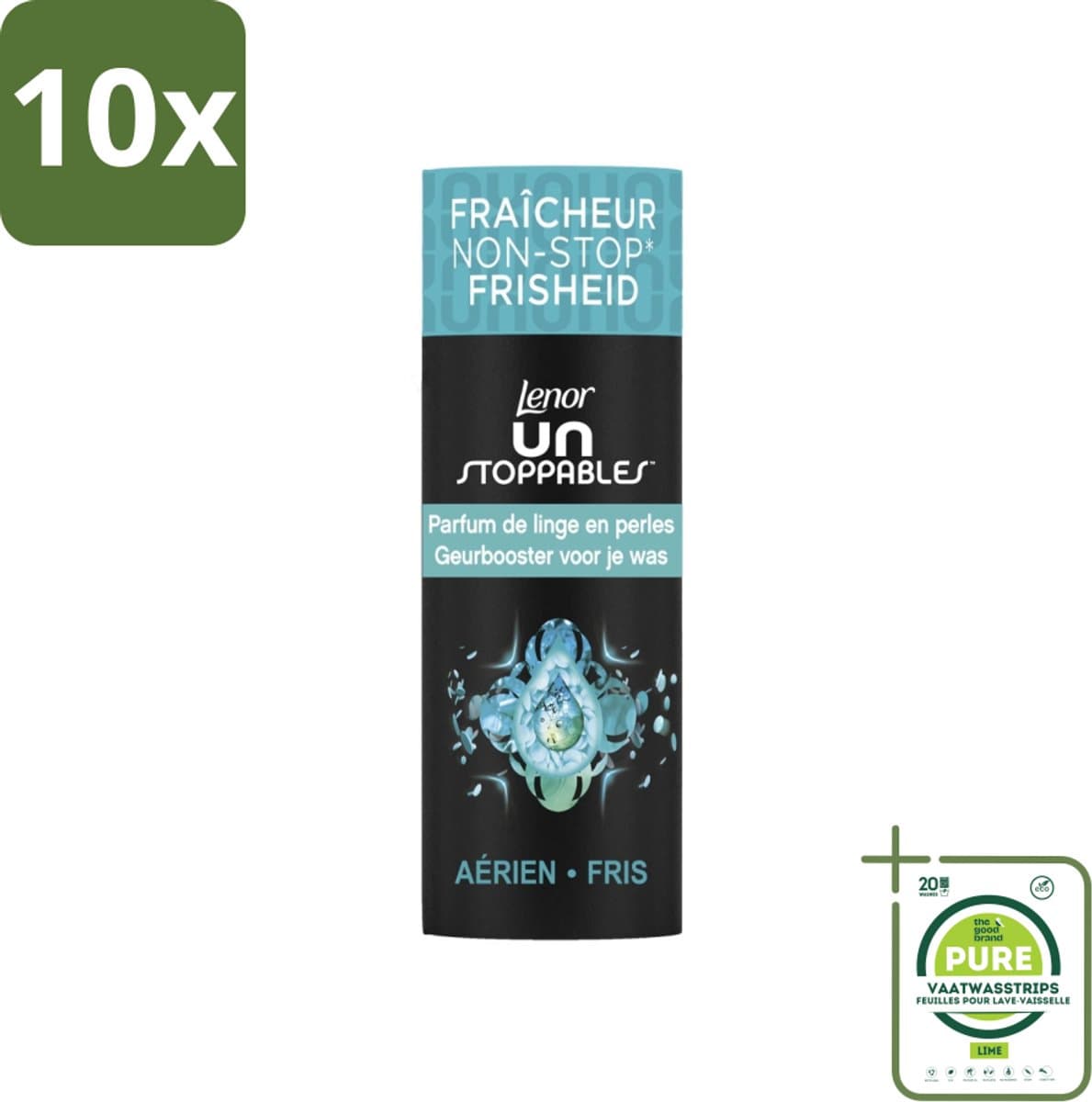 10 x Lenor Unstoppables - Geurbooster - Fris - 13 Wasbeurten - Grootverpakking - Lenor Unstoppables - Geurbooster - Wasverfrissers - Langdurige Geur - Frisse Geur — afbeelding 1