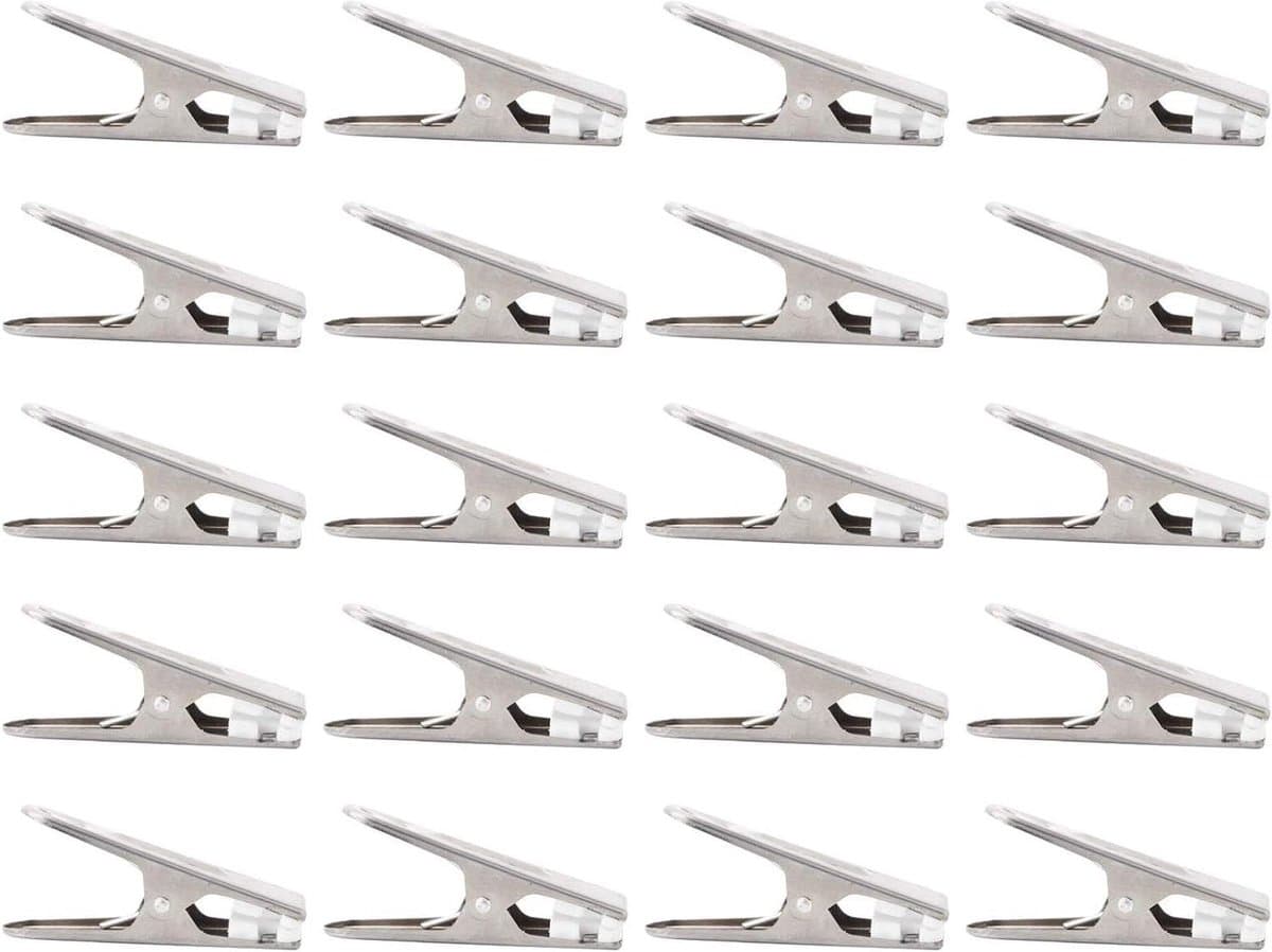 Wasknijpers RVS - Kledingklemmen Metaal - Ophangen Kleding - Windproof Sterk - 20 Stuks - Zilverkleurig — afbeelding 1
