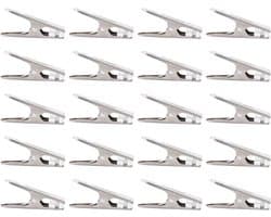 Wasknijpers RVS - Kledingklemmen Metaal - Ophangen Kleding - Windproof Sterk - 20 Stuks - Zilverkleurig