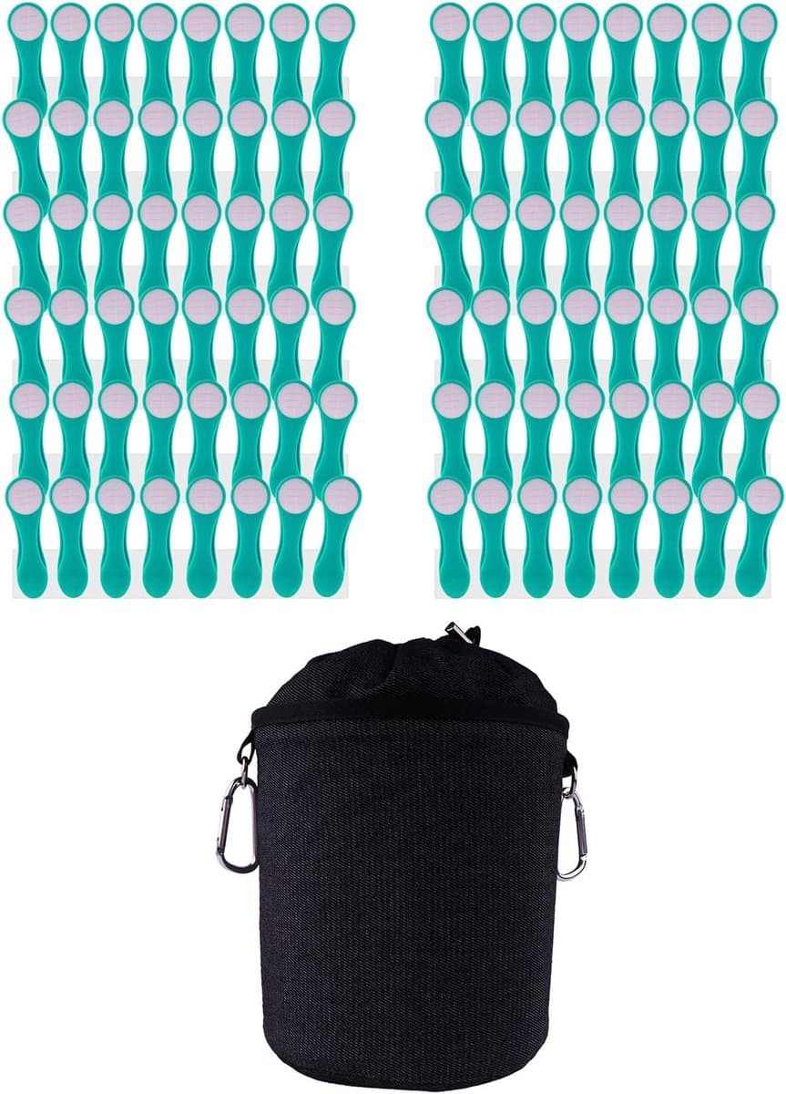 Kledingknijpers 96 stuks - Turquoise - Stevige grip - Ideaal voor delicate kleding - ShopVlot — afbeelding 1