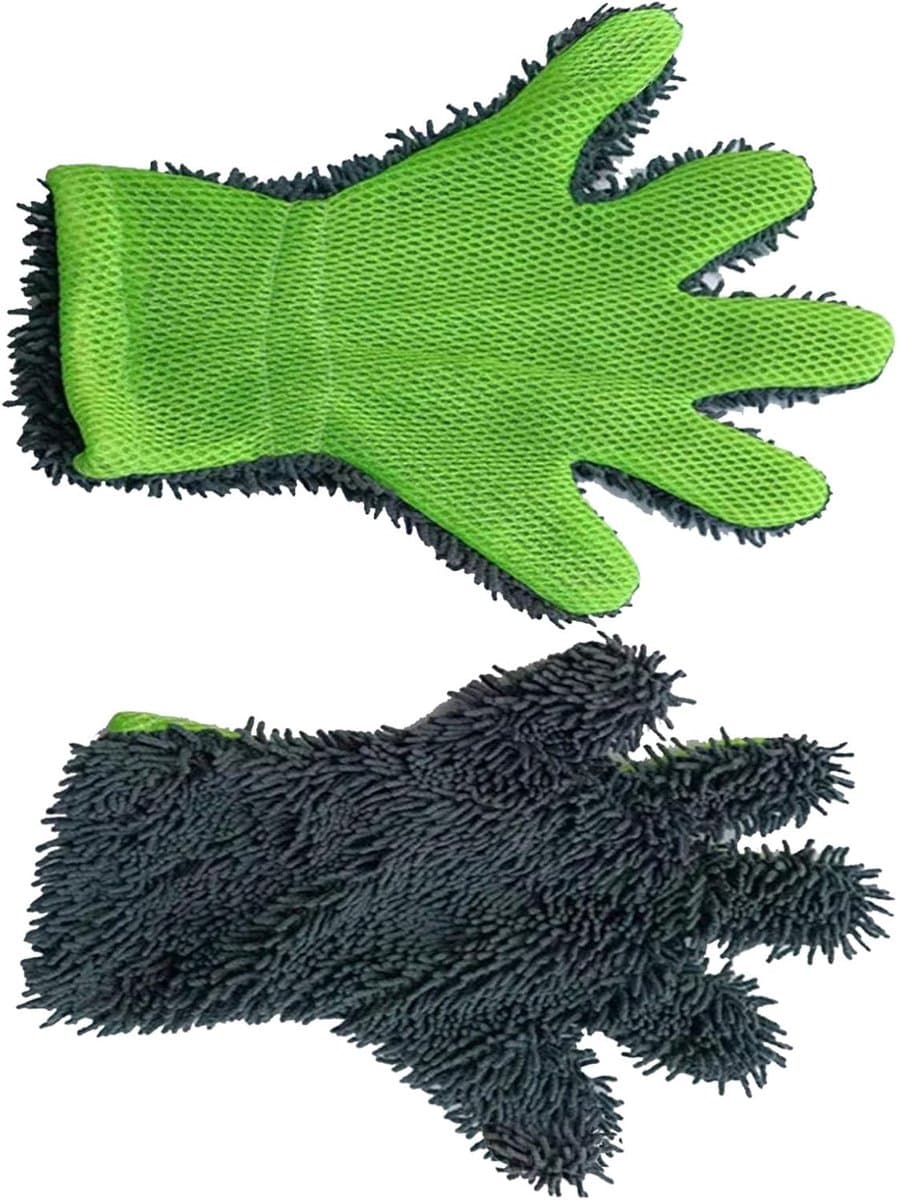 Auto Schoonmakende Handschoenen, Microfiber Multifunctionele Vijf Vinger Waswanten Voor Interieur En Exterieur Reiniging Washandschoen Chemische Jongens Washandschoen — afbeelding 1
