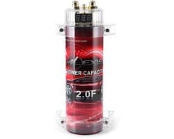 Dailygoods - Rode LED automatische uitschakeling - Audio Power Capacitor - 2.0 Capaciteit - Condensator voor auto - Geschikt voor systemen tot 2000W