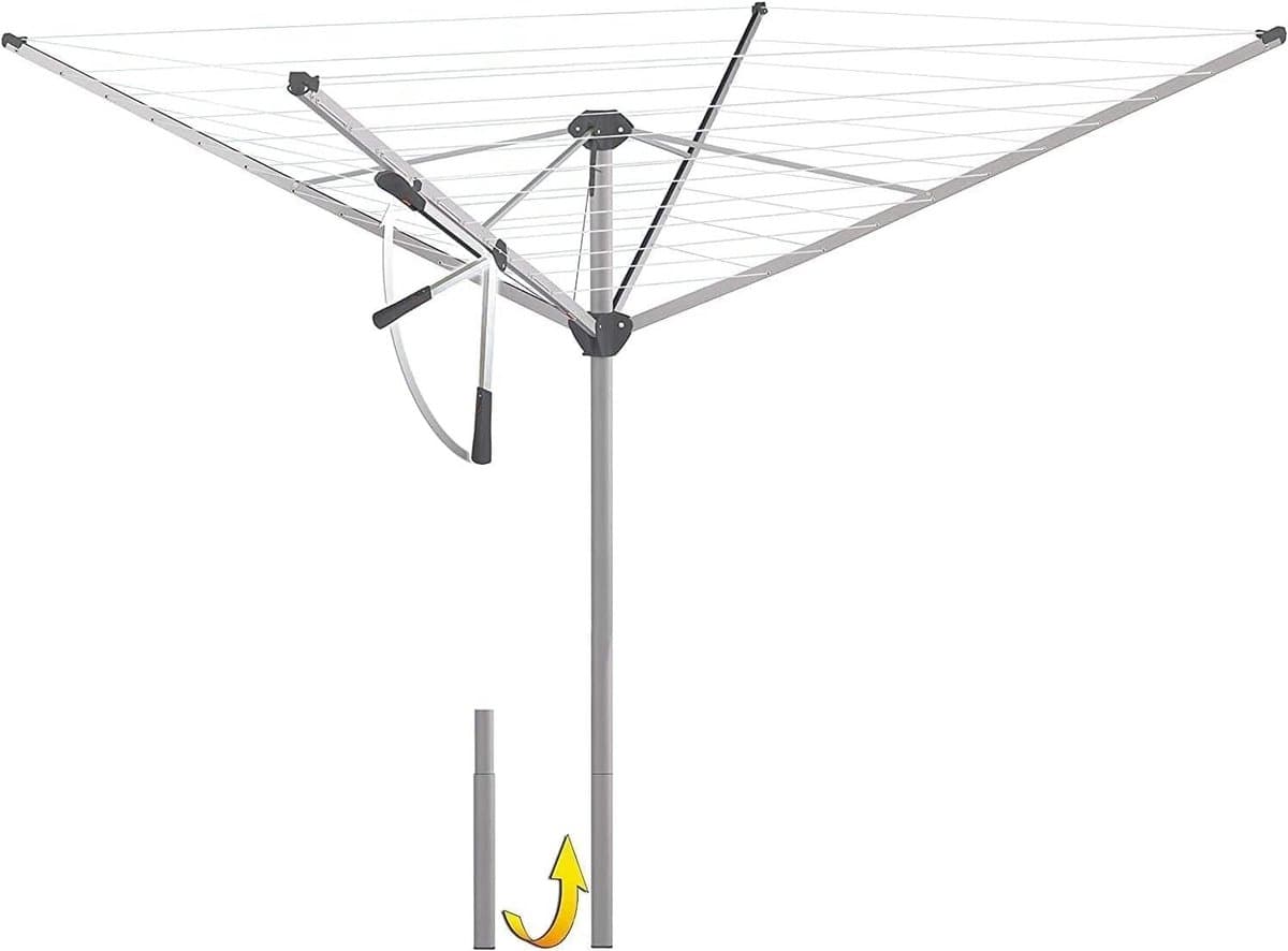 Droogmolen - Waslijn molen - Kleding drogen - Lichtspanhendel - 5 wasmachines - Zilver — afbeelding 1