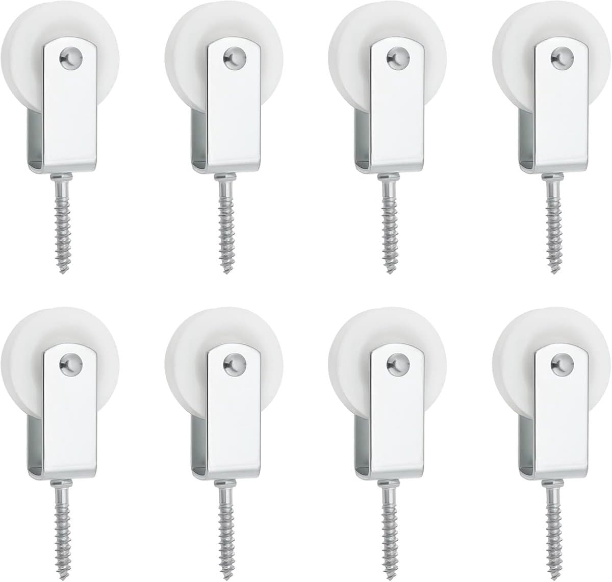 SnelShoppen - 8 Stuks 40mm Nylon Pulleys voor Kledinglijn - Ruimtebesparende Ophangsystemen voor Binnen, Terras, Balkon en Muurinstallaties — afbeelding 1