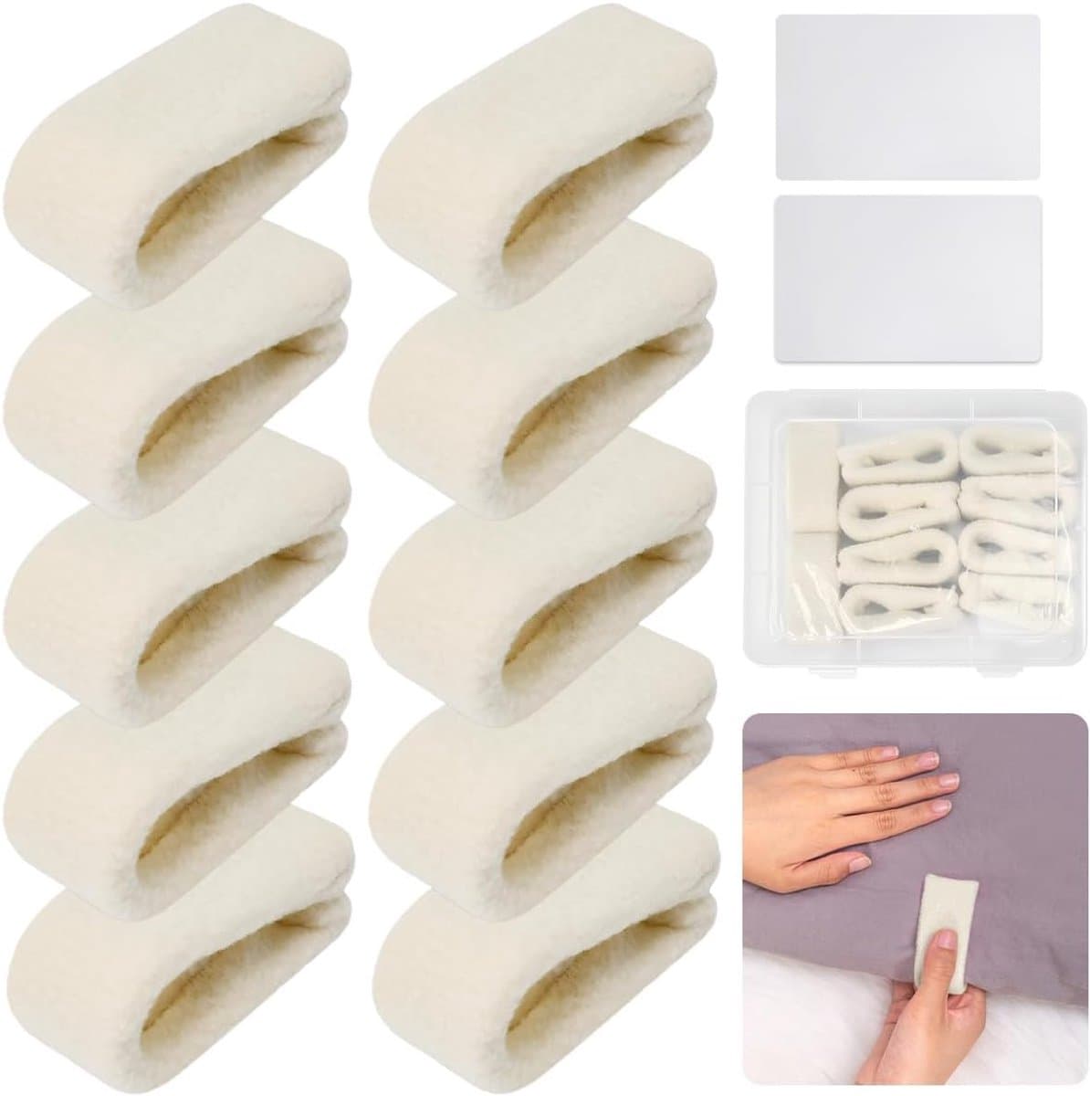 SnelShoppen - 10 x Bed Clips - Duvet Clips voor Dekbedden zonder Naalden - Beddekklemmen met 2 Montagekaarten en Transparante Opberdoos - Antislip, Wi — afbeelding 1