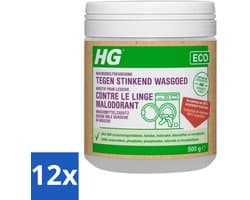 12 x HG Eco Wasmiddeltoevoeging tegen Stinkend Wasgoed 500 gr - Wasmiddel Toevoeging - Wasverzachter - Stinkend Wasgoed - Wasgeur - Ecologisch Wasmiddel