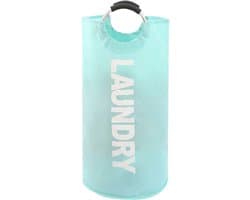 Opvouwbare wasmand - 82 liter inhoud - Wasverzamelaar met handvat - Oxford stoffen wasmand - Waterdichte waszak - Wasmand - Draagbare wassorteerder - Opbergcontainer - Flessenverzamelaar-Meerblauw
