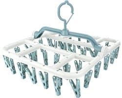 Hanging Sock Dryer with 40 Clips - Foldable Indoor Drying Rack for Socks, Underwear, and Baby Clothes