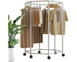 Droogrek Kleding - Kledinghanger Hangend - Ruimtebesparend Droge - Zeshoekig Ontwerp - 11x16x11cm - Wit