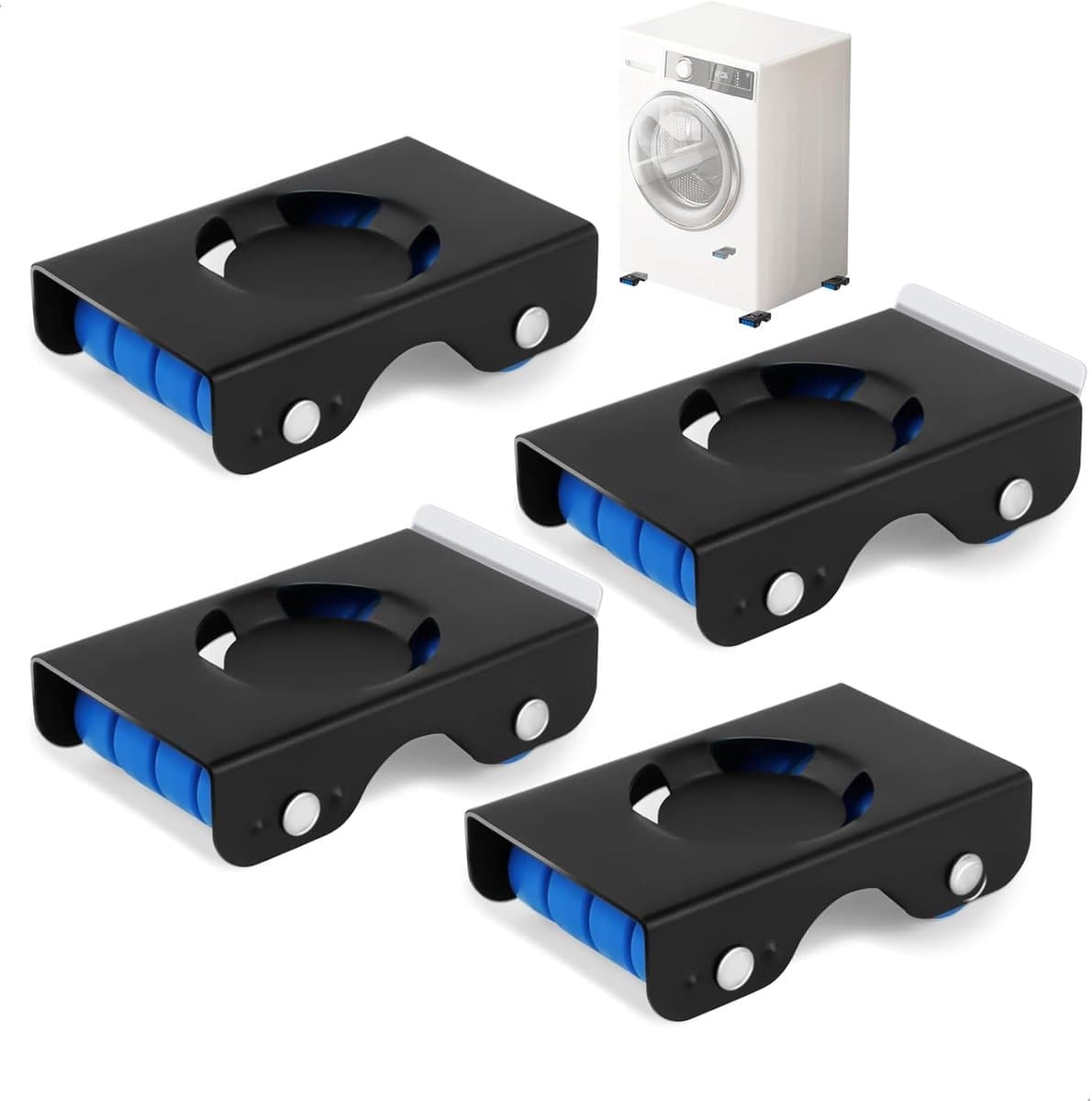 Verrijdbare Basis voor Zware Huishoudelijke Apparaten - Wasmachine & Droger Trolley met Stille Wielen en Rem — afbeelding 1