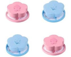 4-delige drijvende netzak - Balvormig anti-haarfilter voor de wasmachine, drijvend haarfilter voor de wasmachine, netzakje voor haarfilter, verwijdert dierenhaar en pluche