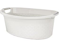 Ovale Wasmand met Handvatten 60 Liter in Wit — afbeelding 1