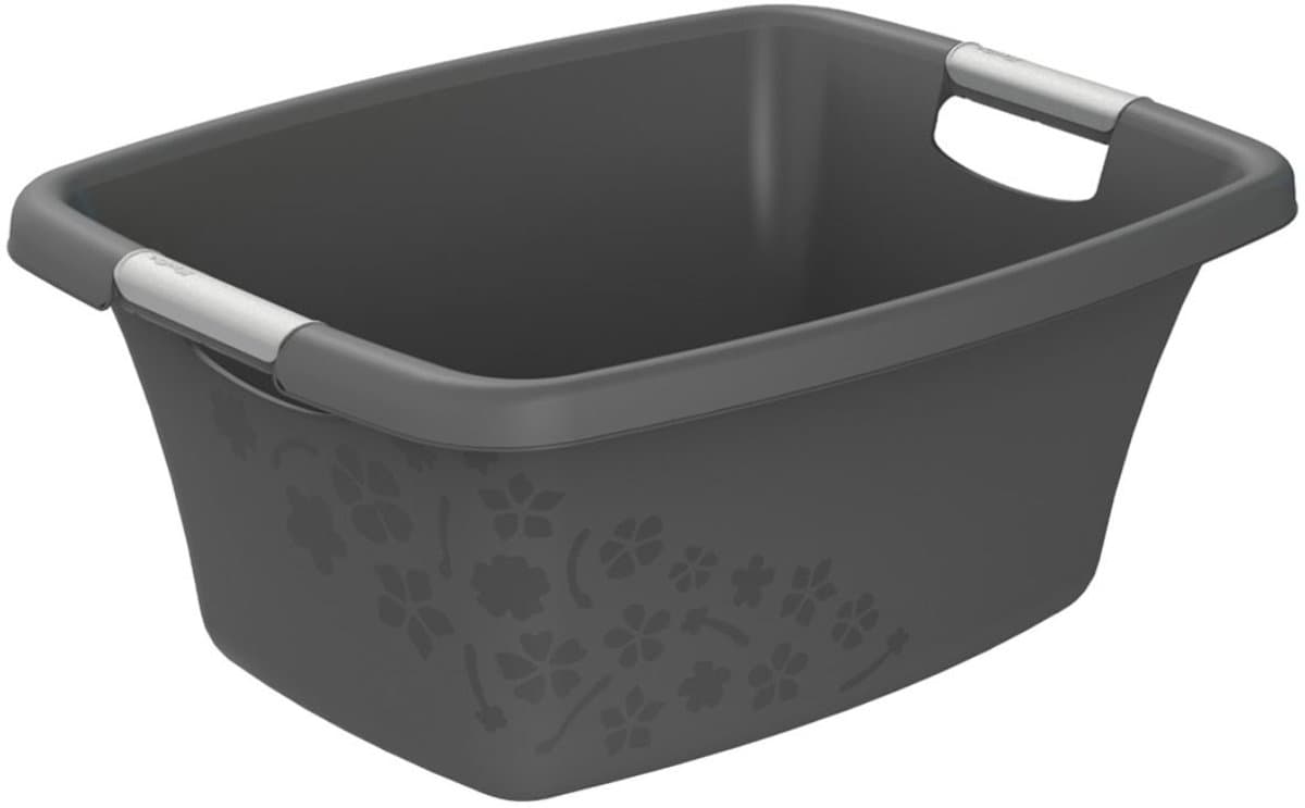 Rotho - Wasmand - 25 liter - Bloemen grijs — afbeelding 1