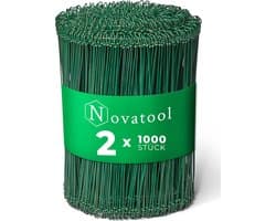 Sluitdraden voor zakken - Binddraad met apparaat - Zakken sluiten - Groen ommanteld metaal - 14 x 240 mm - Groen