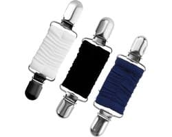 Vestclip in 3 verschillende kleuren, verstelbare elastische clip, elastische kledingclips met band, elastische jurkclips, vintage truiclips, voor kleding, truien — afbeelding 1