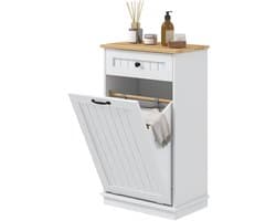 Badkamermeubel – Badkamerkast – Wasmand Meubel – Opbergmeubel – 54,5 Liter Wasmand – Gelakt MDF – Antislipvoetjes