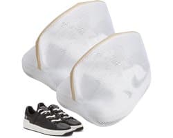 Dailygoody - Schoenwaszakken - Set van 2 - Voor veilige wasbeurt - Beige - Herbruikbare waszakken voor schoenen - Geschikt voor gym schoenen en kleding