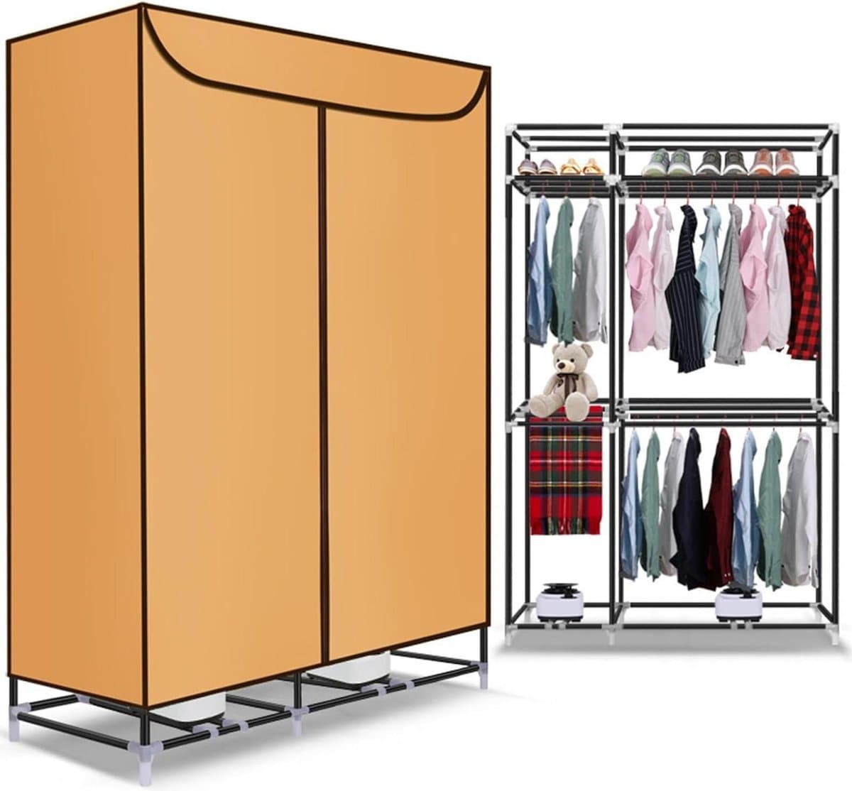Verwarmd Wasrek - Elektrische Droger - Snel Kleding Drogen - Grote Capaciteit - 163 cm Hoog - Wit — afbeelding 1