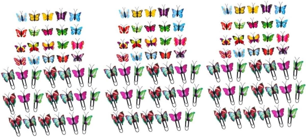 Vlinder Punaise Clips - Decoratieve Pins - Foto's Bevestigen - Set van 60 stuks - 4 cm breed - Diverse kleuren — afbeelding 1