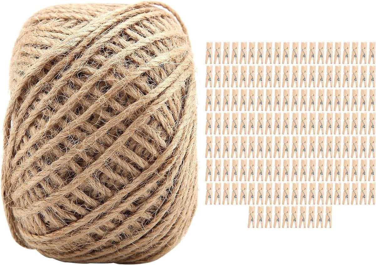 Houten Knijpers - Kledinghangers Decoratie - Knutselen en Versieren - Natuurlijk Hout Milieuvriendelijk - 250 Stuks - Houtkleur — afbeelding 1