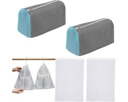 Set van 2 waszakken voor schoenen, herbruikbare waszakken voor de wasmachine, 360° reiniging, ideaal voor sportschoenen en stofvrije opslag
