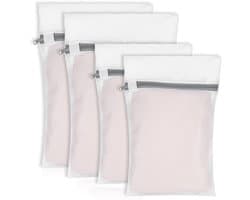 Dailygoods- Waszak 4-delig - Wasnet met Ritssluiting - Klein/Formaat - 30 x 40 cm/20 x 30 cm - Bescherming Gevoelig Wasgoed - Ideaal voor Ondergoed/Sokken