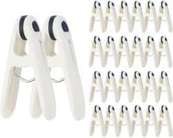 Verpakking van 24 plastic wasknijpers - Stevige wasknijpers voor de was - Wasknijpers van 2,36 inch - Wasknijpers met een ontwerp zonder markering - Winddichte wasknijpers - Voor het ophangen van kleding, sokken, handdoeken en snacks (blauw)